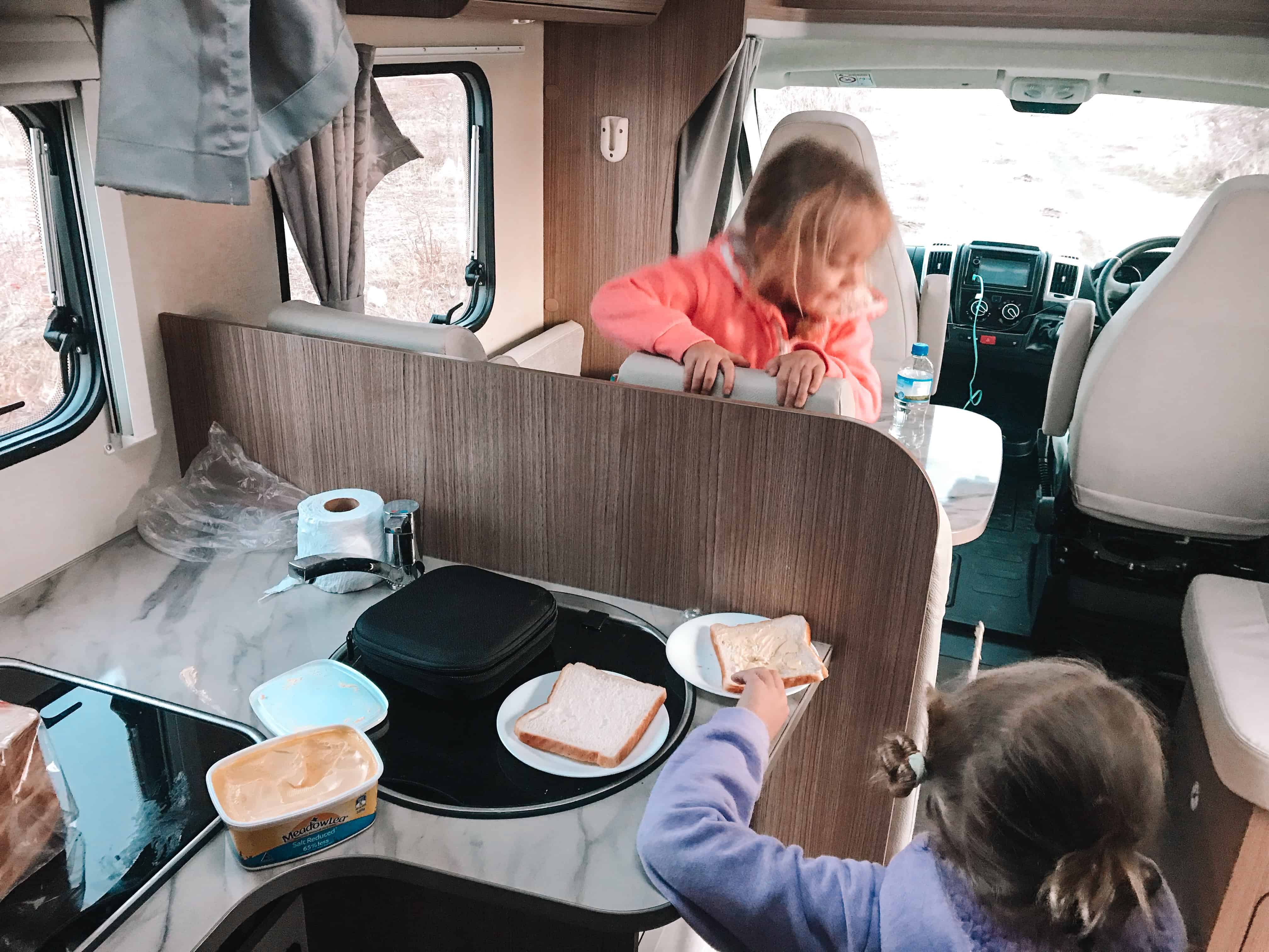 WIlderness Outback 4 motorhome lunch time