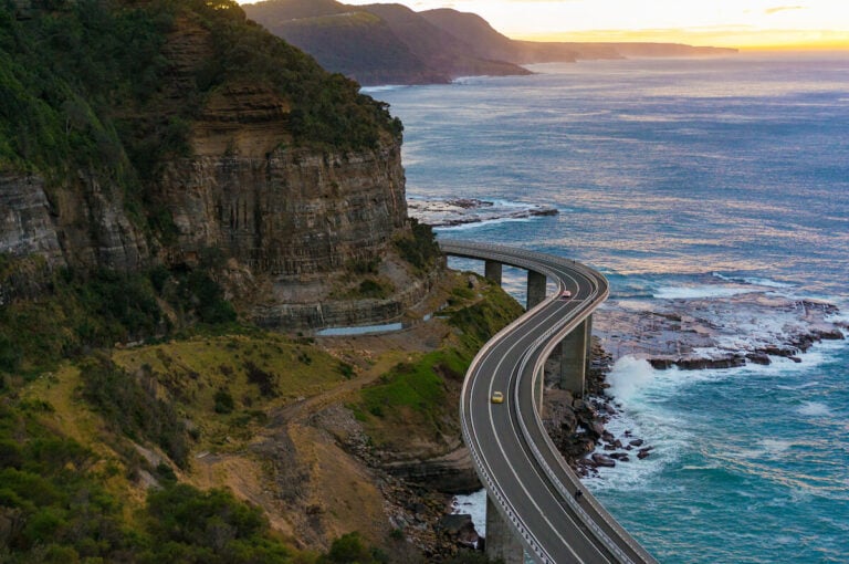 sea cliff bridge near wollongong in nsw