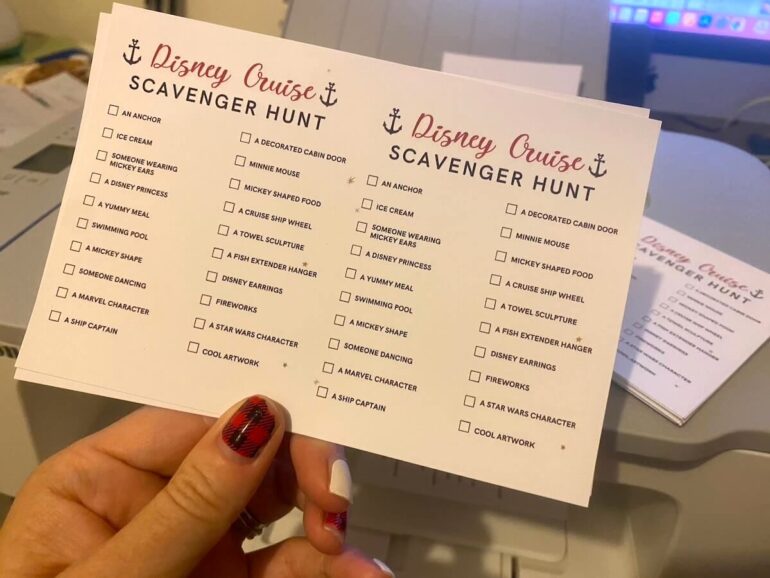 Free Printable Disney Cruise Scavenger Hunt (2 Versions)