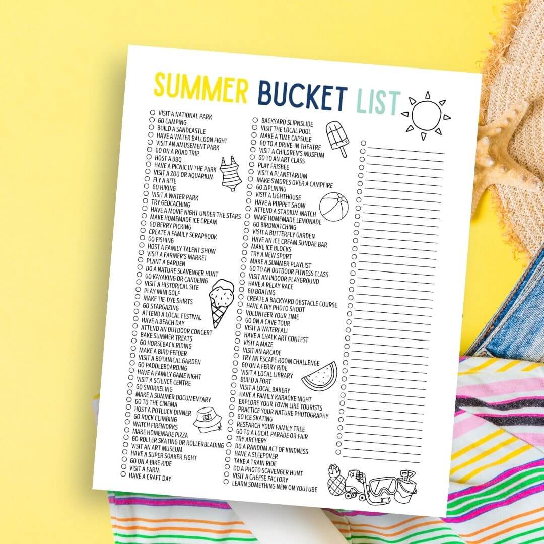 The Ultimate Family Summer Bucket List Free Printable The Ultimate Family Summer Bucket List Free Printable