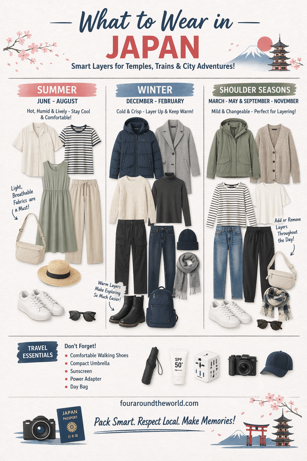 what to wear in japan infographic.