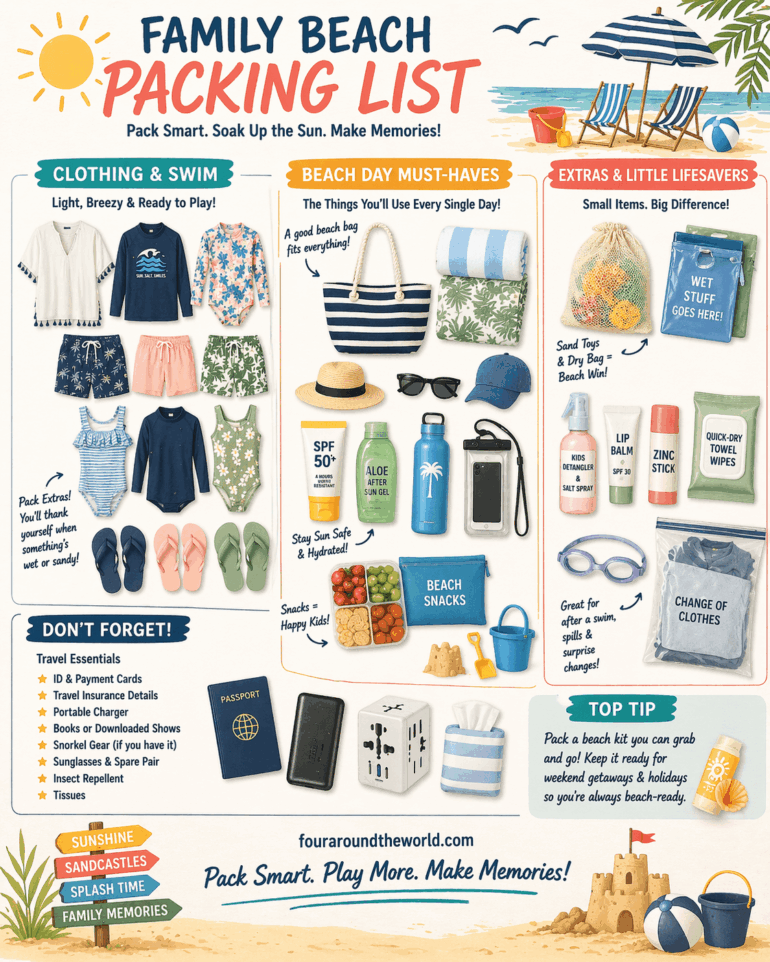 The Ultimate Family Beach Packing List + FREE Printable Checklist