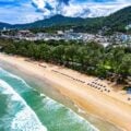 aerial view of kata beach in phuket.