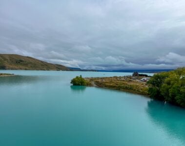 lake tekapo drone photo.