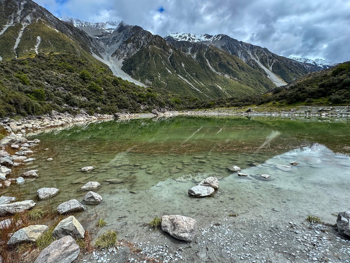 blue pools track in mount cook national park.