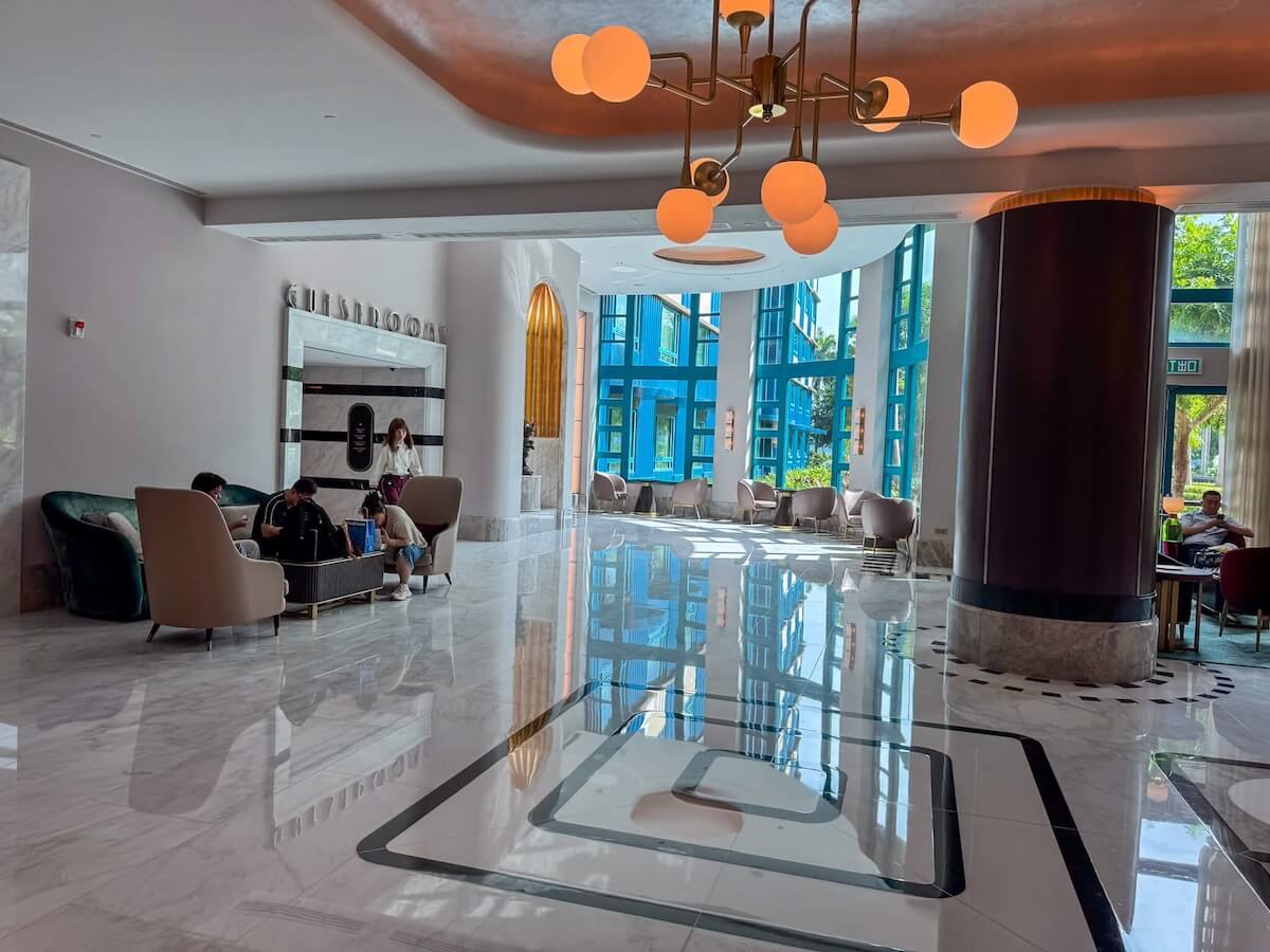 lobby of disneyland hong kong hollywood hotel.