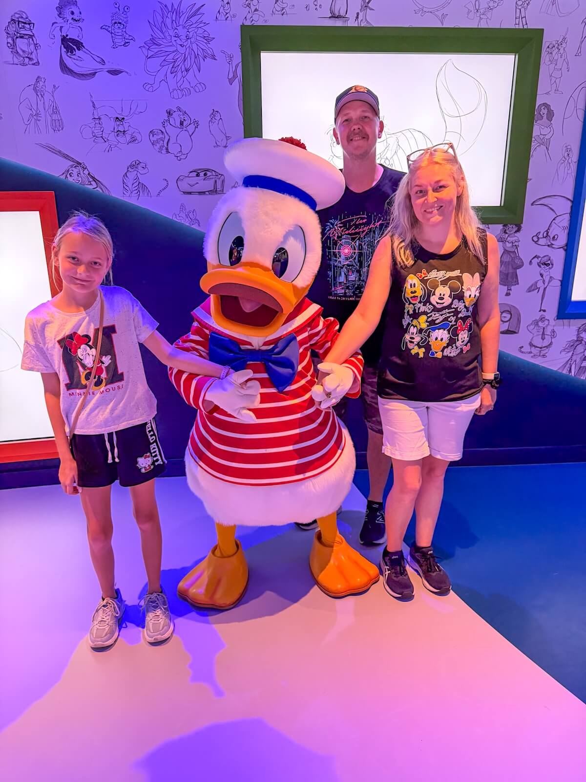 hanging out with donald duck on disney adventure.