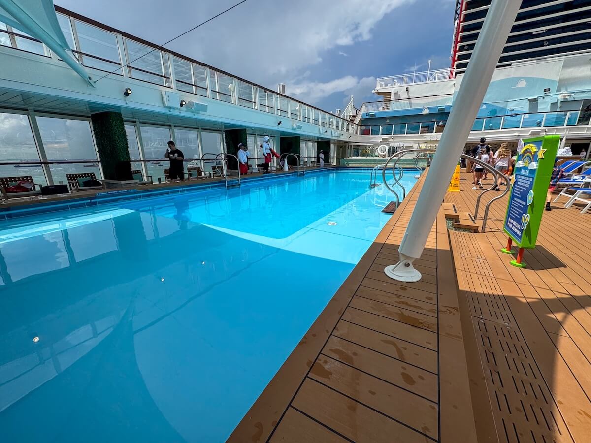 main swimming pool on disney adventure cruiseline.