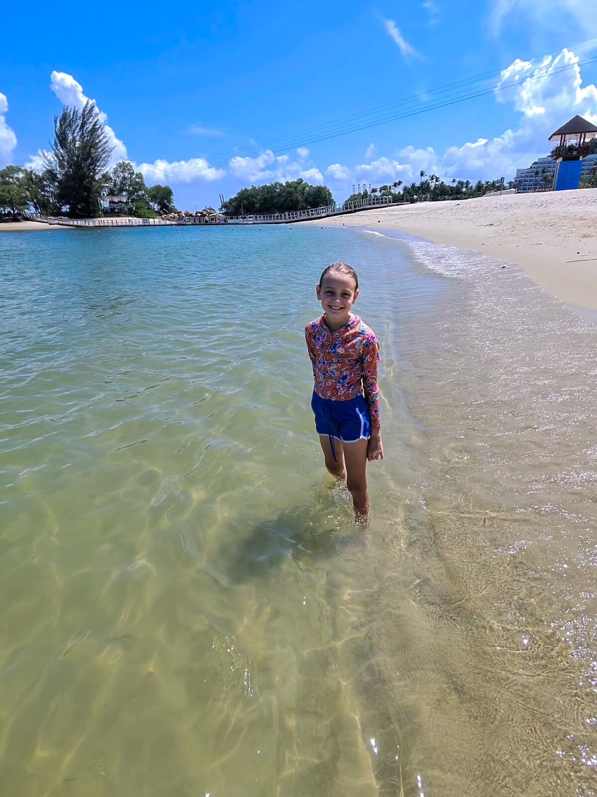 siloso beach at sentosa island.