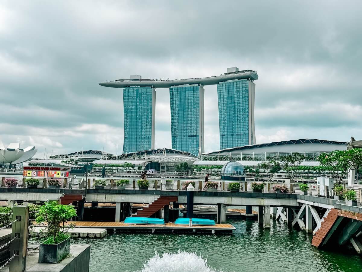 garden bay sands in the distance in singapore city.