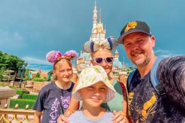 connors family at hong kong disneyland.