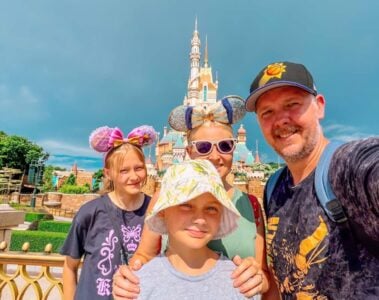 connors family at hong kong disneyland.