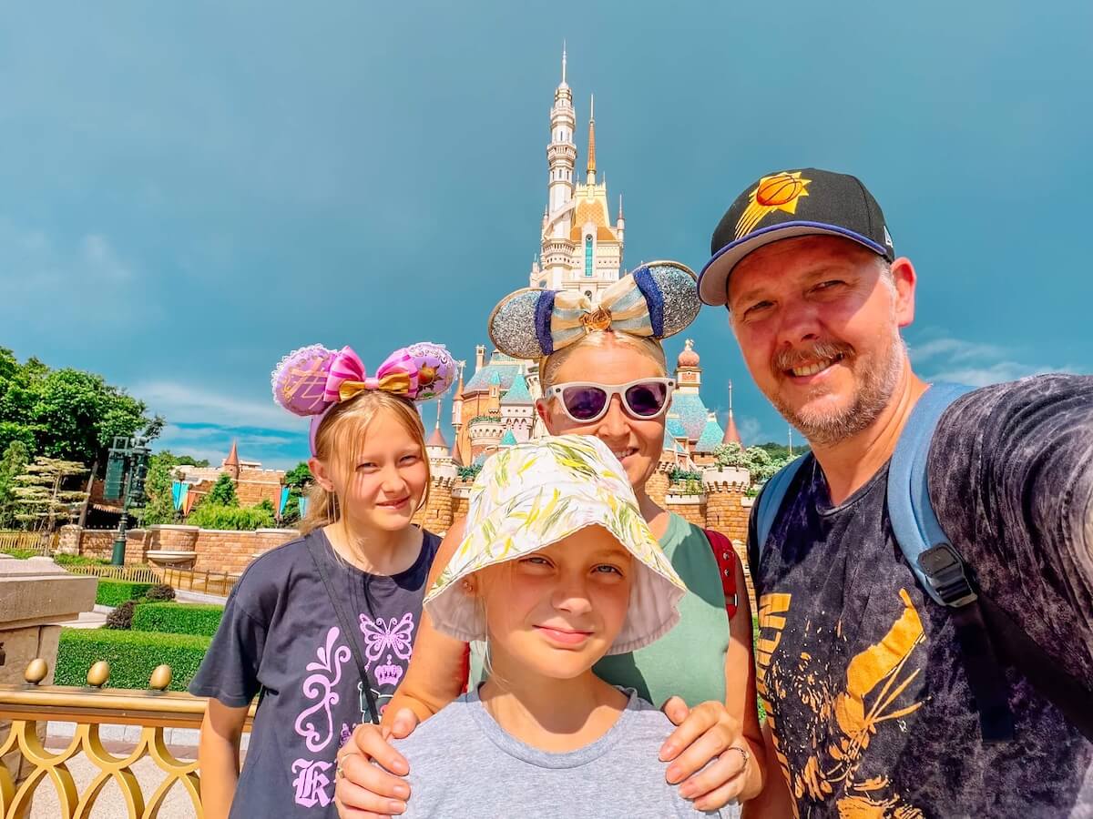 connors family at hong kong disneyland.
