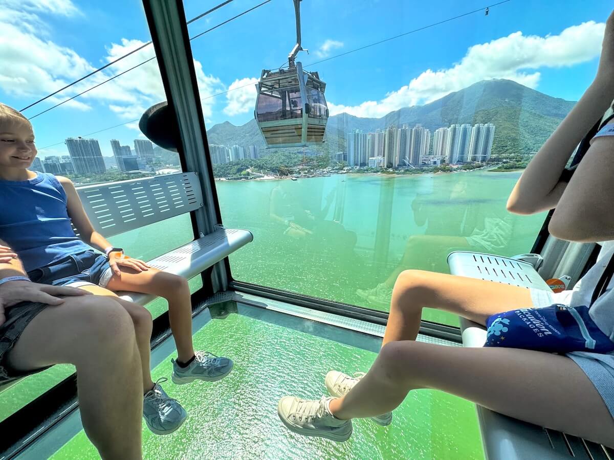 view from crystal cabin cable car.