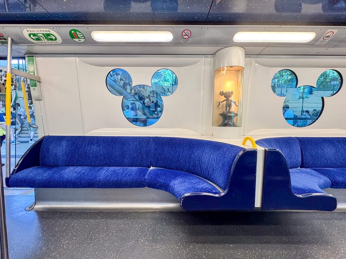 disney resort line train interior.