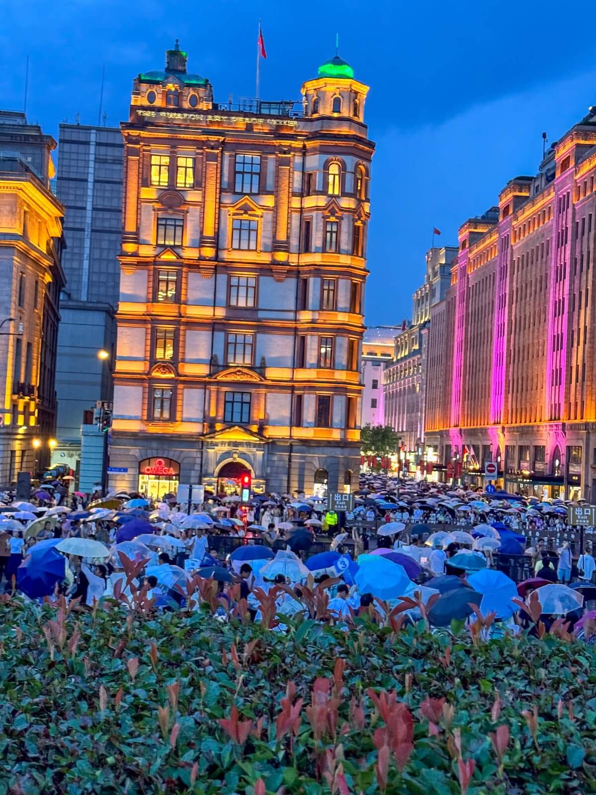 the bund on a rainy night.